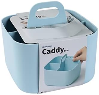 BLUE GINKGO Stackable Organizer Caddy, Square, Blue, Made in Korea by BLUEGINKGO