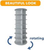 SpaceAid 7 Tier Rotating Shoe Rack Tower, Spinning Shoe Display Lazy Susan, Revolving 360 Shoe Rack Storage Round Carousel, Vertical Handbag Rotate Shoes Closet Organization (7-Tier Gray) - Image 7
