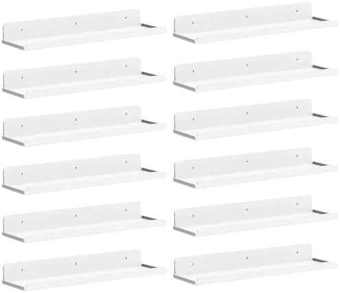 Lifewit Acrylic Floating Shelves for Wall 14" White, 12 Pack by Lifewit