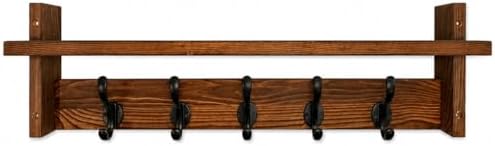 29" Coat Rack Wall Mount with Shelf, Entryway Wall Hooks with Shelf, Coat Hangers for Bathroom, Living Room, Bedroom - Image 2