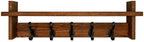 29" Coat Rack Wall Mount with Shelf, Entryway Wall Hooks with Shelf, Coat Hangers for Bathroom, Living Room, Bedroom - Image 2