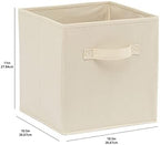 Amazon Basics Collapsible Fabric Storage Cubes Organizer with Handles, Sturdy Storage Bins for Organization, 10.5" x 10.5" x 11", Beige, 6 Count (Pack of 5) - Image 4