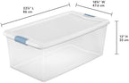 Sterilite Latching Box with Lids for Home and Office, 106 Quart, 8-Pack | Heavy-Duty and Stackable Plastic Containers with Latches for Closet, Cabinet, Bedroom, Bathroom and Dorm Room Organization - Image 2