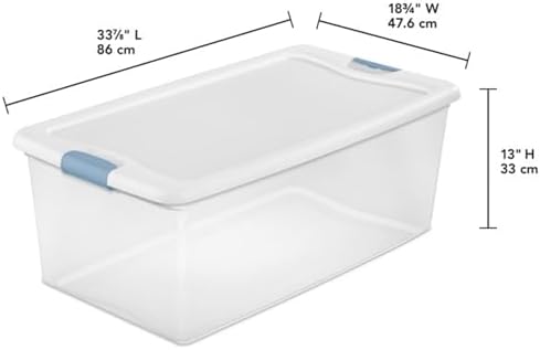 Sterilite Latching Box with Lids for Home and Office, 106 Quart, 8-Pack | Heavy-Duty and Stackable Plastic Containers with Latches for Closet, Cabinet, Bedroom, Bathroom and Dorm Room Organization - Image 2