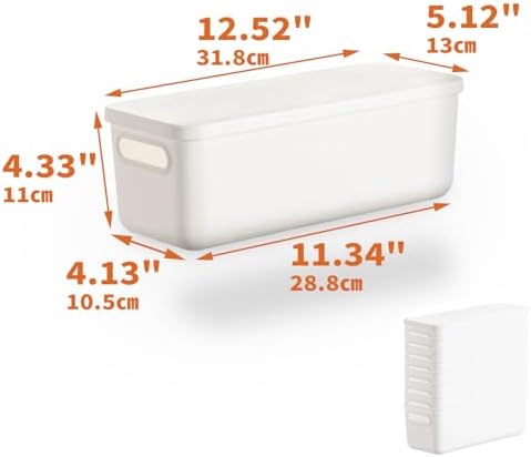Yishyfier Plastic Storage Baskets With Lid Organizing Container Lidded Knit White Storage Organizer Bins for Shelves Drawers Desktop Playroom Classroom Office (8XS) - Image 6