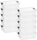 Superio 7.4 Quart Clear Plastic Storage Bin with Lid, Stackable Organizer Box, BPA-Free Storage Container for Home, Garage, School & Office, 10 Pack by Superio