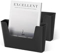 YOHOM Adhesive File Holder Plastic Document Folder Door No Drilling Mount Mail Magazine Organizer A4 Filing Envelopes Folder, Office Wall Mount Single Pocket (BLACK, 2 PCS) by Yohom