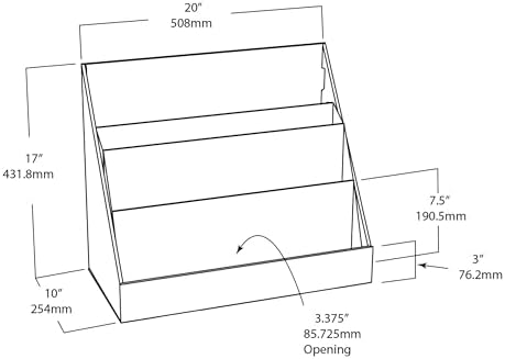 Classroom Keepers Sturdy Cardboard Book Shelf, 3-Tiered, Blue, 17" H x 20" W x 10" D, 1 Unit - Image 3