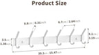 Coat Rack Wall Mount Hooks - 15 Inch White Metal 6-Hook Rack(1 Pack) - Image 6
