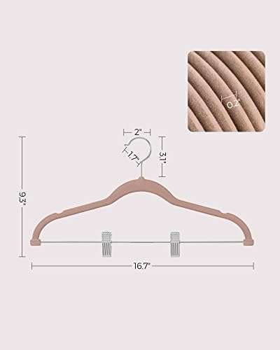 SONGMICS 30-Pack Pants Hangers, Velvet Hangers with Adjustable Clips - Image 6