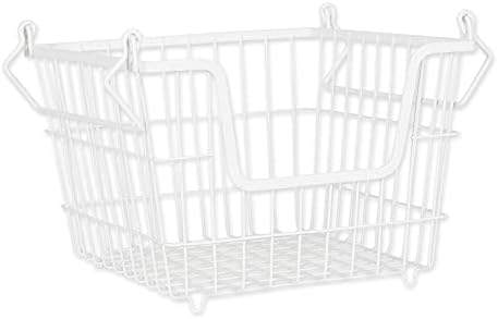 DII Metal Wire Utility Storage Bin, Medium, 11x11x8", White - Image 2