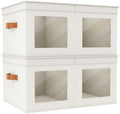 Univivi Large Fabric Storage Bins with Lids for Clothes 2 Pack, Beige by Univivi