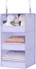 GRANNY SAYS 3-Shelf Hanging Closet Organizer, Foldable Storage, Purple | 33 lb Capacity, No-Sag Support, Keeps Clothes Neat, Folds Flat, Fits RV, Dorm & Small Closets by GRANNYSAYS