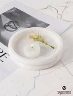 Marble Jewelry Dish, 5" Handmade White Ring Tray - Image 4