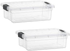 Superio 2.3 Quart Clear Plastic Storage Containers with Lids, Stackable Organizer Bins, BPA-Free Storage Boxes for Home, Office, Dorm & Classroom, 2 Pack by Superio