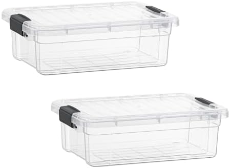 Superio 2.3 Quart Clear Plastic Storage Containers with Lids, Stackable Organizer Bins, BPA-Free Storage Boxes for Home, Office, Dorm & Classroom, 2 Pack by Superio