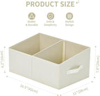 DIMJ Closet Storage Bins, 5 Pack Storage Baskets for Shelves, Foldable Closet Organizer with Handle, Linen Closet Organizers and Storage for Clothes, Toys, Towel, Books (Beige) - Image 2