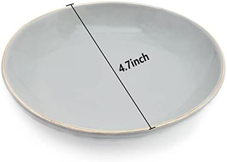 HANKOR 4.75" Ceramic Jewelry Tray, Small Ring Dish Holder Trinket Tray, Catch All Trays for Ring Earring Necklace Key, Christmas Gifts for Women Girls, Gray - Image 5
