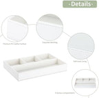 GORESE Faux Leather Valet Tray, Stackable Jewelry Trays for Dresser Table Drawer, Nightstand Organizer for Men Women, EDC Catch All Tray for Trinket, Key, Purse, Sunglass, Watch, Cologne, White - Image 6