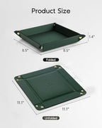VLANDO Valet Tray, Foldable PU Leather Catchall Tray for Men, Dark Green - Image 5