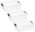 Superio 13.7 Quart Clear Plastic Storage Bin with Lid, Stackable Organizer Box, BPA-Free Storage Container for Home, Garage, School & Office, 3 Pack by Superio
