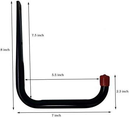 Tetra-Teknica UH01-6P Heavy Duty Garage Storage Utility Hooks, Large Size, Color Black, 6 per Pack - Image 2