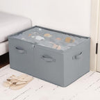 TOPIA HOME Shoe Organizer for Closet 2 Pack, Foldable Shoe Box with Adjustable Dividers and Clear Cover, Space Saving Shoe Storage Organizer Cabinet with Reinforced Handles, Fits 40 Pairs, Gray, TP11G - Image 5