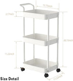Volnamal Diaper Caddy, 3 Tier Rolling Cart for Baby Essentials, Off-White - Image 2