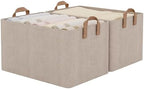 StorageWorks Large Fabric Storage Bins, Brown and Beige, 2-Pack by StorageWorks