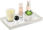 Luxspire Bathroom Vanity Tray Ceramic Jewelry Dish, M, Marble White by Luxspire