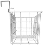 MaraFansie Basket with Hook, Grid Storage Basket, Over the Cabinet Door Organizer, Wire Hanging Basket with Hook Over the Railing, Under Sink Kitchen Cabinet, Pantry, Bathroom, White, 2 Pack - Image 6