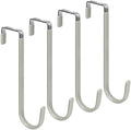 FYY Over the Door Hooks, Single-Hanger 4 Pack, Fits Doors 1.6" Grey by FYY