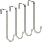 FYY Over the Door Hooks, Single-Hanger 4 Pack, Fits Doors 1.6" Grey by FYY
