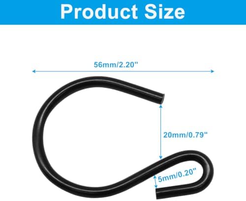 S Hooks 56mm, Black Metal Heavy Duty Hangers, 30 Packs - Image 3