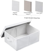 HOONEX Storage Bins with Lids for Organizing, Pack of 2, Storage Boxes with 2 Carrying Handles and Sturdy Heavy Cardboard, 16.5" L x 11.8" W x 7.5" H for Shoes, Books, Clothes, Nursery, White - Image 5