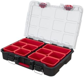 Keter Stack N' Roll Tool Organizer, Portable Small Parts Organizer with Removable Bins, Clear Lid, Lockable Storage Case for Screws, Nails, Fasteners & Hardware, Stackable Modular Tool Storage - Image 3