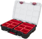 Keter Stack N' Roll Tool Organizer, Portable Small Parts Organizer with Removable Bins, Clear Lid, Lockable Storage Case for Screws, Nails, Fasteners & Hardware, Stackable Modular Tool Storage - Image 3