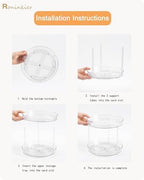 2-Tier Lazy Susan Organizer, Clear PET Rotating Tray 11-Inch - Image 5