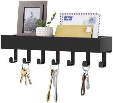 Key Holder Wall Mount Magnetic Adhesive, Key Hooks Rack with Shelf by Unknown