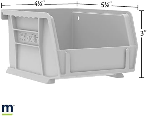 Akro-Mils 30210 AkroBins Plastic Storage Bins, Space-Saving Stackable Bins for Garage, Pantry, Craft Organization, 5" x 4" x 3", Blue,(Pack of 24) - Image 4