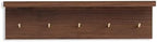 Marine Plywood Wall Mounted Coat Rack with Shelf & Key Hooks, 5 Brass Hooks Entryway Organizer, Modern Floating Shelf for Bedroom Hallway, Space-Saving Home Storage Rack (1, Walnut Finish) - Image 2