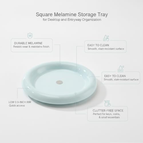 Square Storage Tray for Desk and Entryway Organization - Durable PP Catchall Dish for Keys, Coins, and Jewelry (7.5 x 7.5 Inches) - Image 5