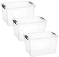 Superio 14.7 Quart Clear Plastic Storage Boxes with Lids, Stackable Organizer Containers, BPA-Free Storage Bins for Home, Office, School & Dorm, 3 Pack by Superio