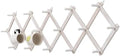 SCUNDA Rustic Wall Mounted Coat Rack with Space Saving Accordion Design, Expandable Wall Mount Coat Rack with 16 Wood Hooks, Modern Farmhouse Wall Décor for Living Room, Entryway(Shabby White) by SCUNDAHOME