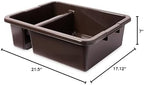Rubbermaid Commercial Products Standard Divided Bus/Utility Box 7-Gallon Brown Plastic Heavy Duty Divided Restaurant Wash Basin/Dish Washing Tub for Cups/Plates/Bowls - Image 3