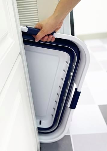 SAMMART 42L (11 gallon) Collapsible Plastic Laundry Basket - Foldable Pop Up Storage Container/Organizer - Space Saving Hamper/Basket (1, White/Starry Blue) - Image 5