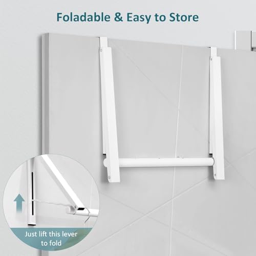 Optish Foldable Over The Door Hanger - Space-Saving Drying Rack for Coats & Clothing, Small Clothes Organizer, White - Image 4