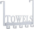 Kuhome Over The Door Hooks, Towel Hooks for Bathroom, Towel Rack Towel Holder for Bathroom Bedroom Kitchen Pool Beach Towels Bathrobe Wall Mount Hang on The Door Cabinet Cupboard (Silver Grey) by Kuhome