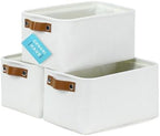 OrganiHaus 12x8in Canvas Storage Baskets, 3 Pack - Fabric Bins for Shelves by OrganiHaus