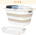 OOAMBB 43L(11.5Gallon) Collapsible Plastic Laundry Baskets (Beige, 2 Packs) - Image 5